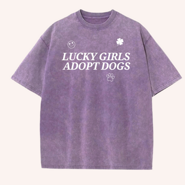 Acid Wash Lucky Girl Tee